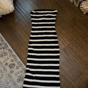 H&M Monochrome Strapless Dress
